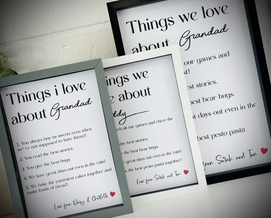 Things I/We Love About Mummy Personalised Print