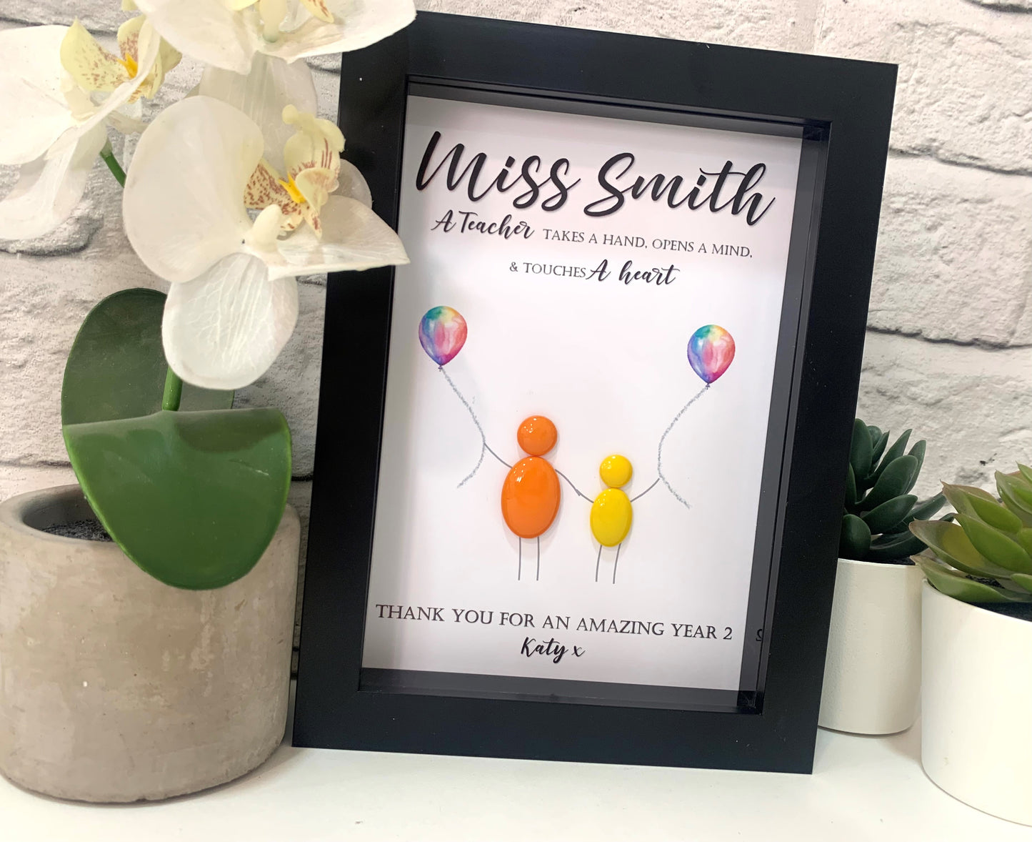 Personalised Balloon Pebble Picture