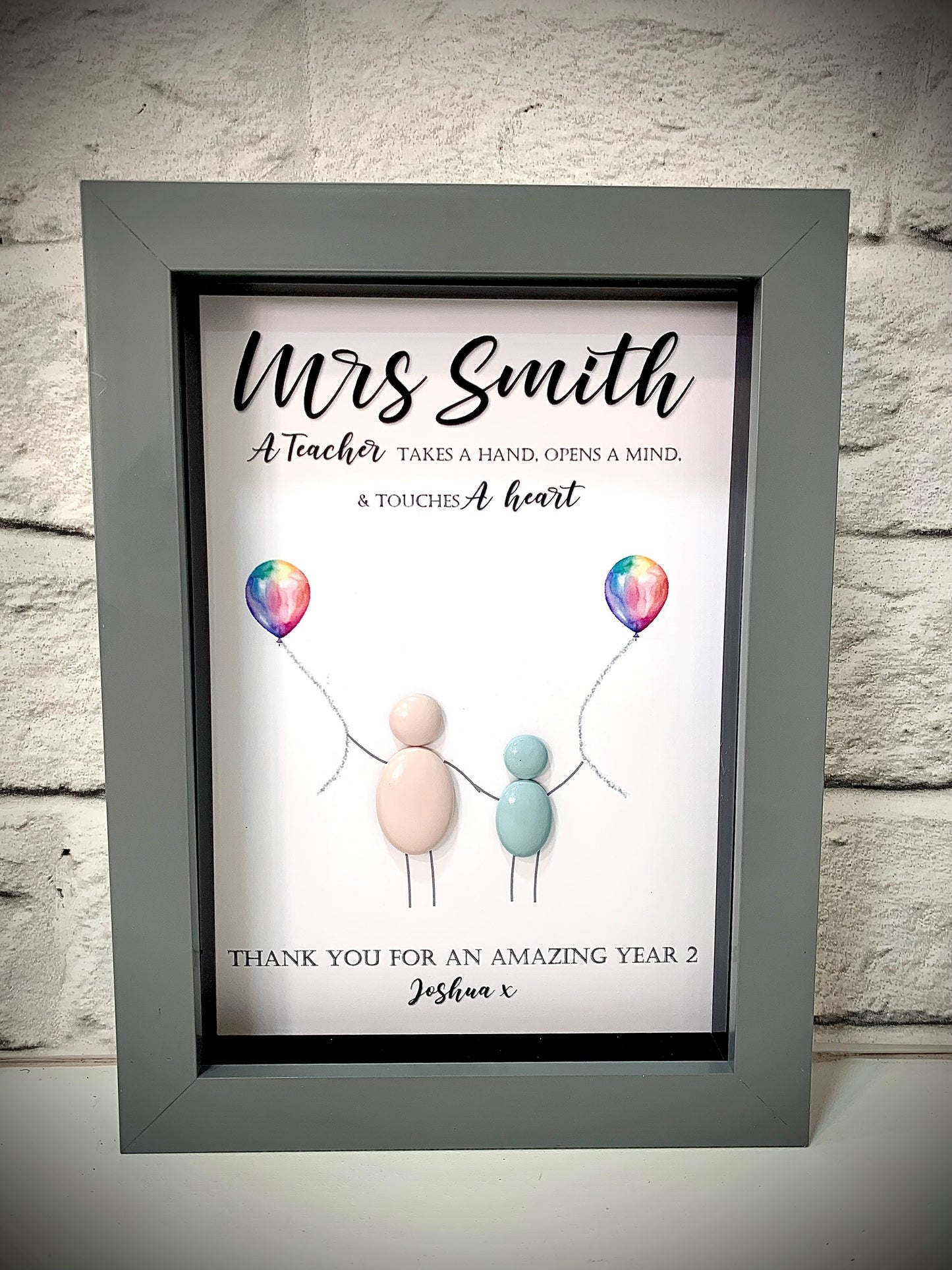 Personalised Balloon Pebble Picture