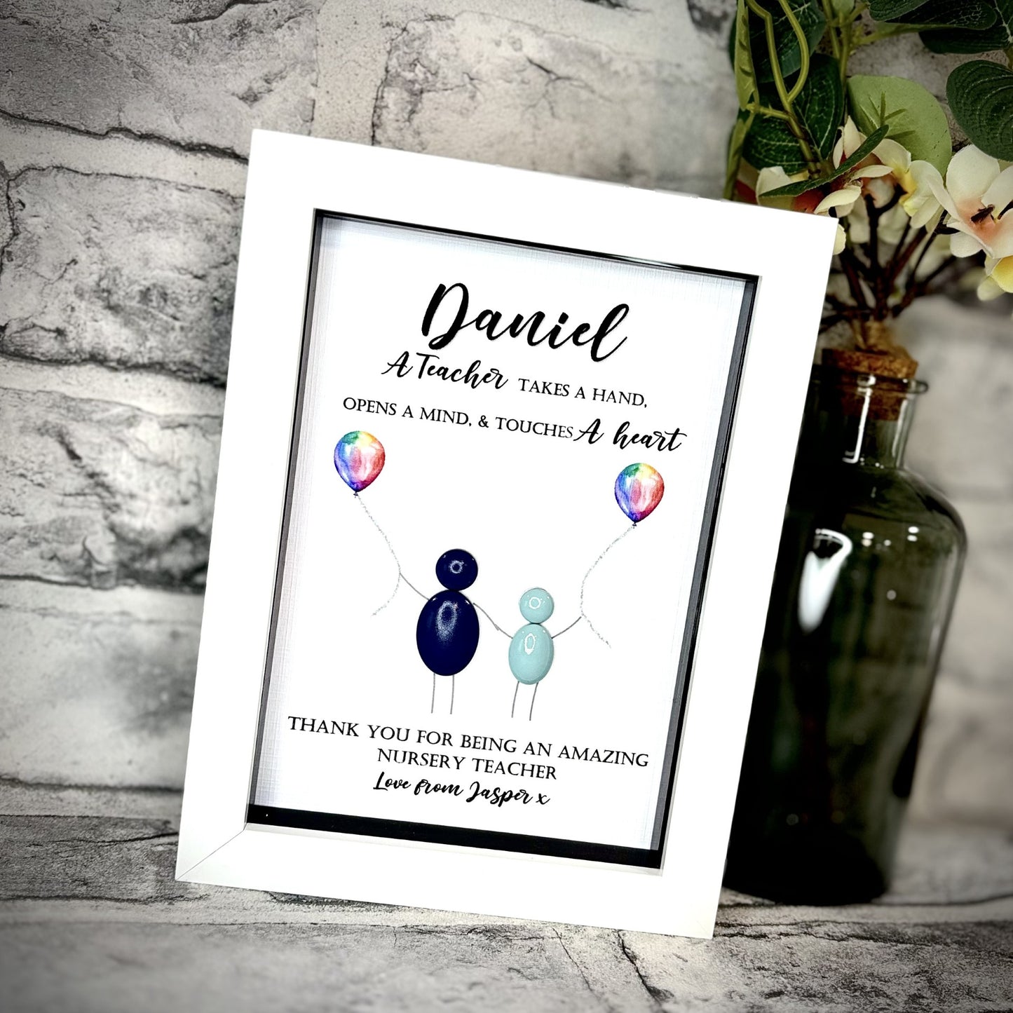 Personalised Balloon Pebble Picture