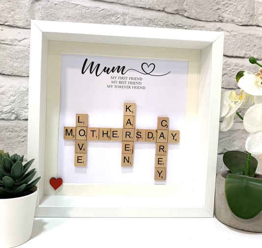 Personalised Gifts for Mum, Mums Birthday, Personalised Scrabble Frame, Scrabble Picture Frame, Personalised Prints, Grandparent Gift