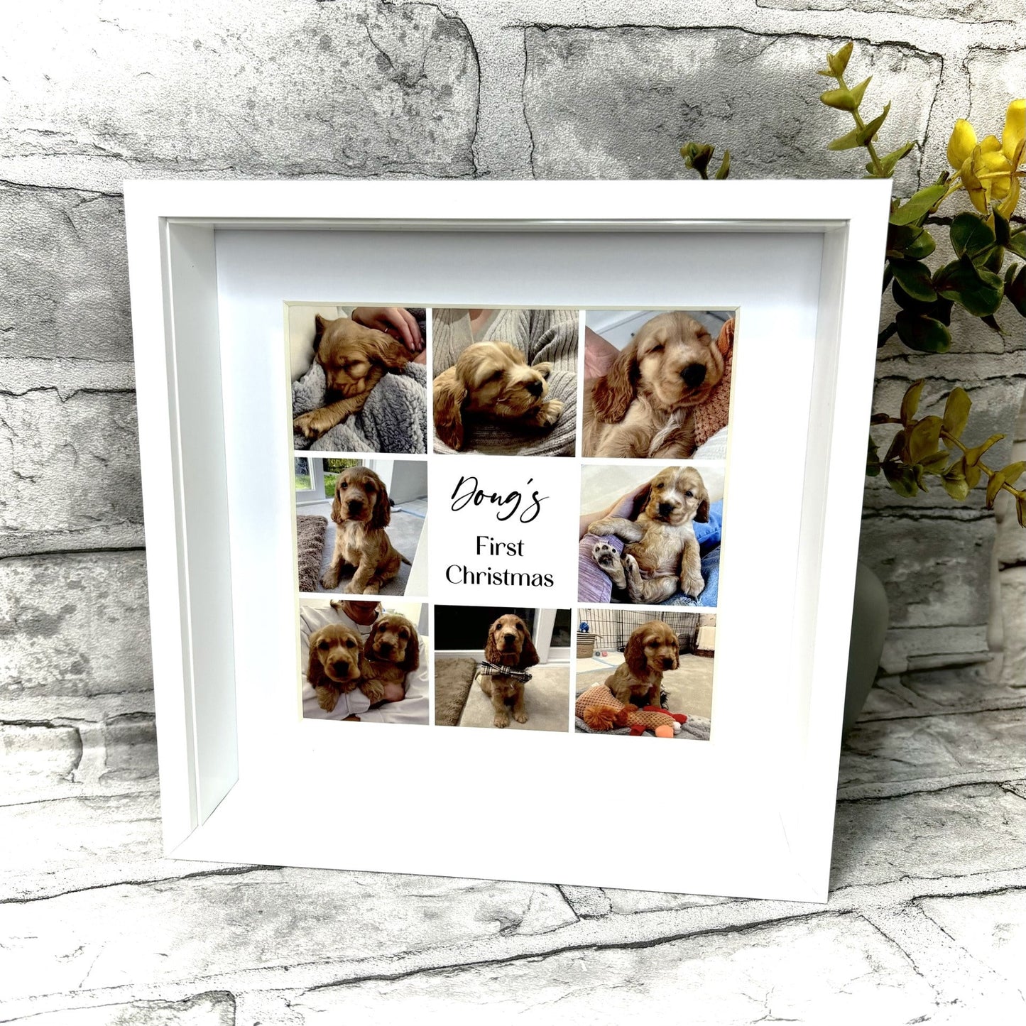 Custom Pet Christmas Ornament, Personalised Dog First Christmas, Cat First Christmas, Pet memorial gift | Christmas Frame, Home Decoration
