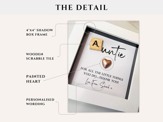 Personalised Frame for Aunty, Personalized Mothers Day Gift for Birthday for Aunty, Wedding Gift List Ideas for Family Photo Frame Gift