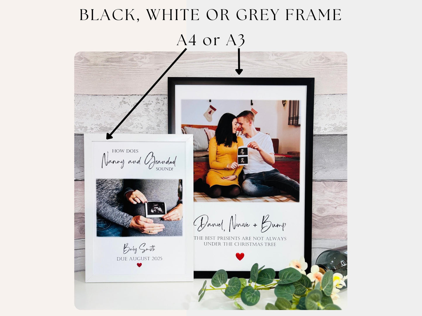 Pregnancy Announcement, December Pregnancy Ultrasound Frame, First Grandparents Gift, Baby Announcement, Pregnancy Reveal Photo Print Poster