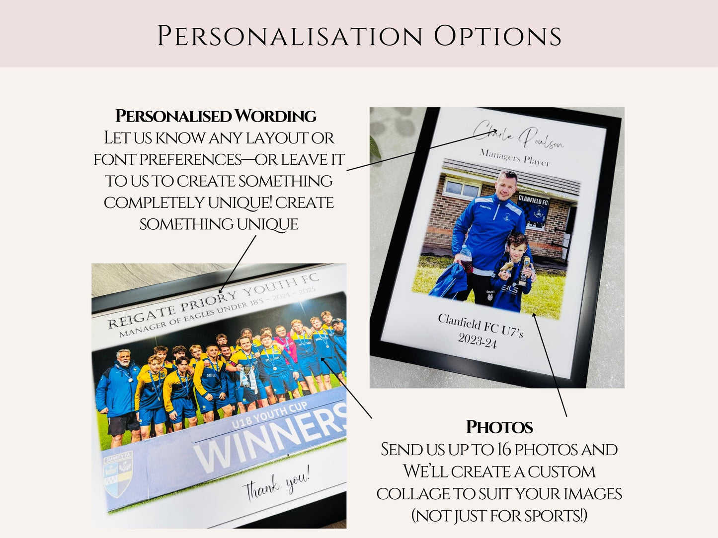 Football Gifts for Boys, Rugby Gift for Him, Soccer Coach Gift, Football End of Season Photo Print, Hockey Gifts Picture Collage, Wall Art